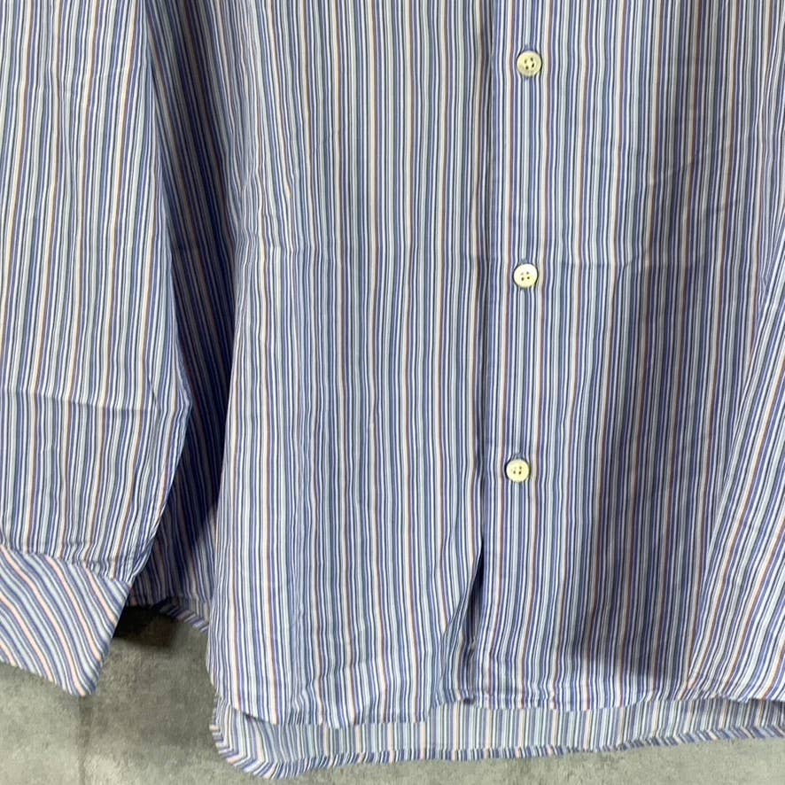 BANANA REPUBLIC Men's Light Blue Pinstripe Classic-Fit Button-Up Shirt SZ L