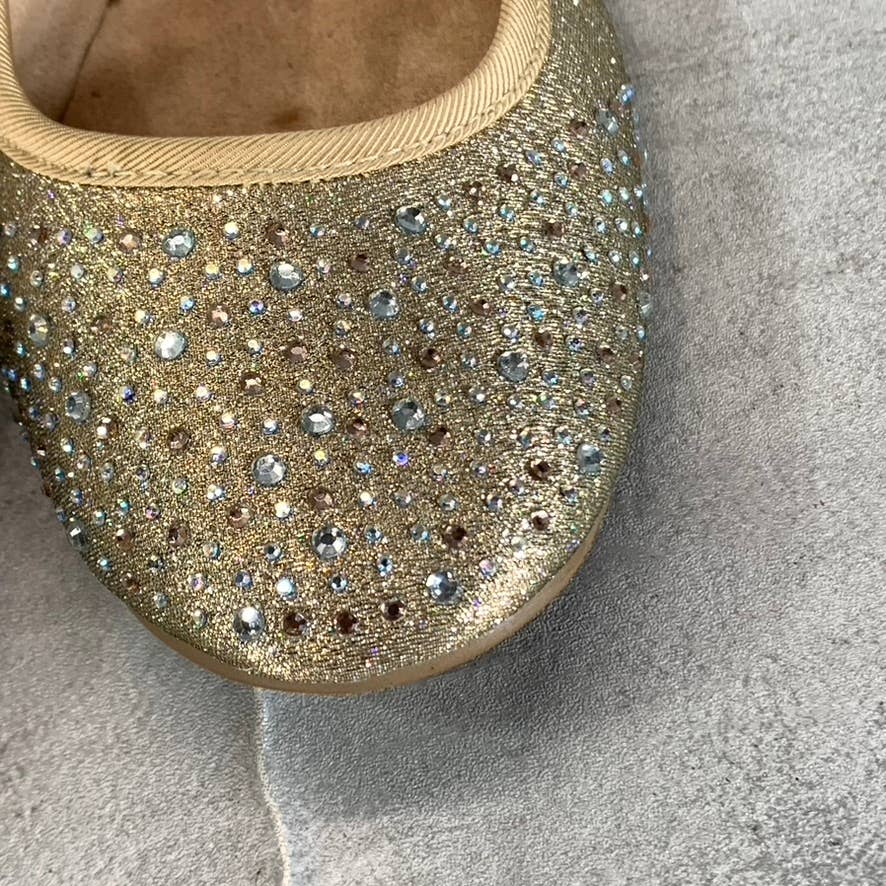 STYLE & CO Women's Gold Angelynn Rhinestone Embellished Slip-On Flats SZ 7.5