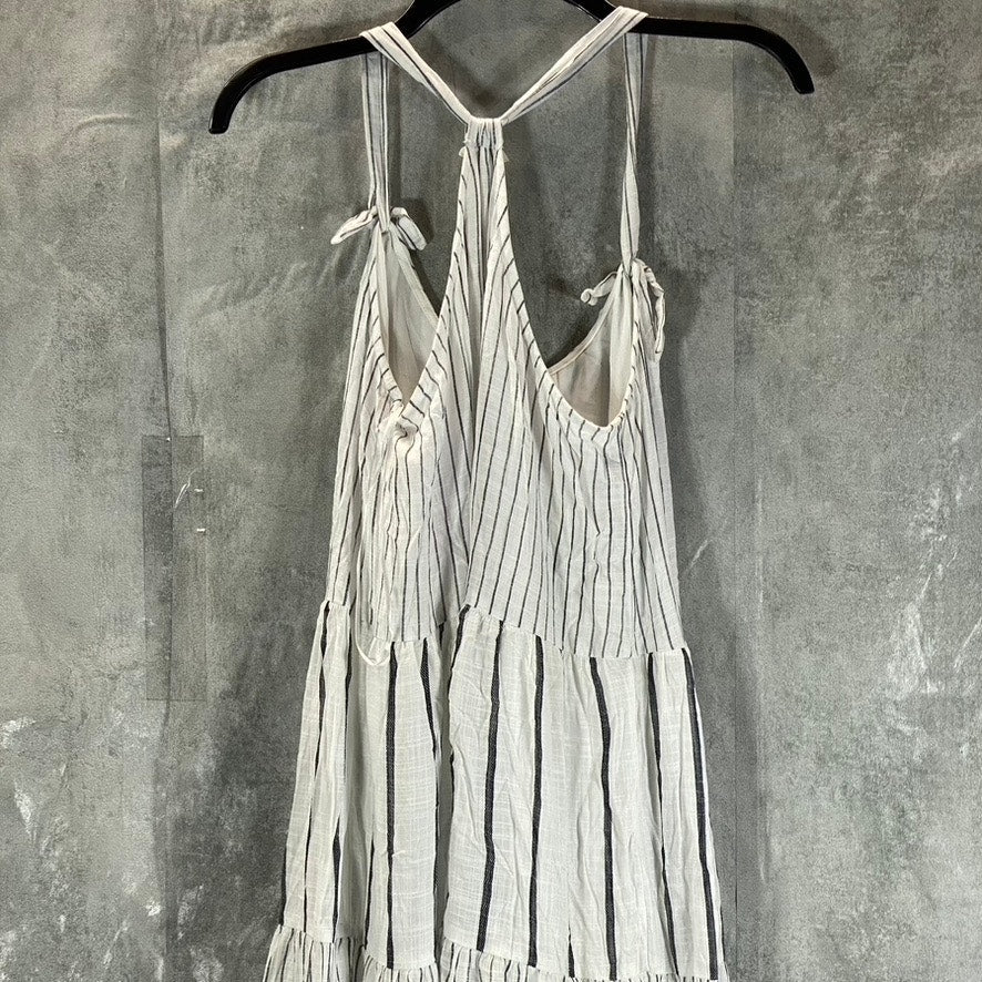 RILEY & RAE Women's Ultra White/Black Jill Striped Tie-Strap Maxi Dress SZ XS