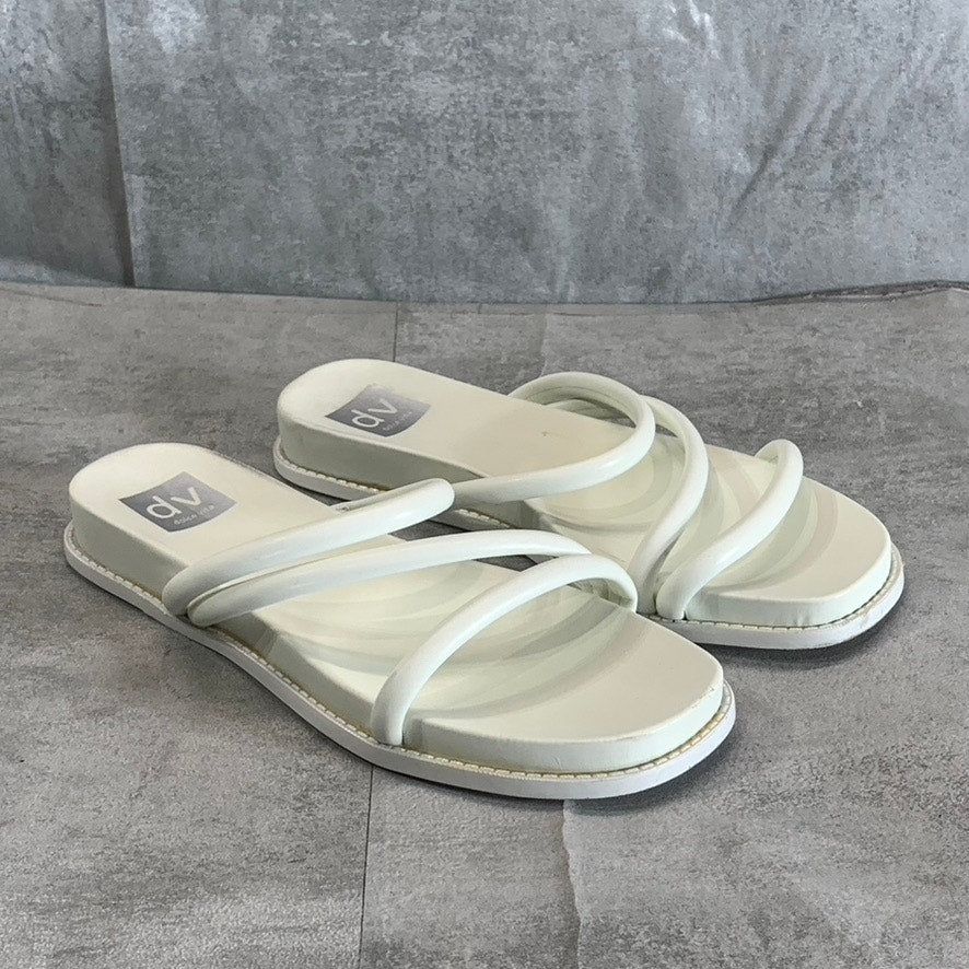 DV By DOLCE VITA Women's White Cortez Square-Toe Slip-On Footbed Sandals SZ 7.5