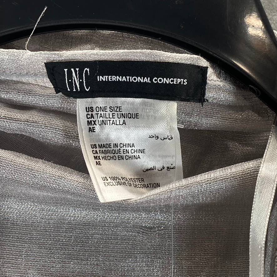 INC INTERNATIONAL CONCEPTS Women's Silver Crescent Scalloped Wrap SZ OS