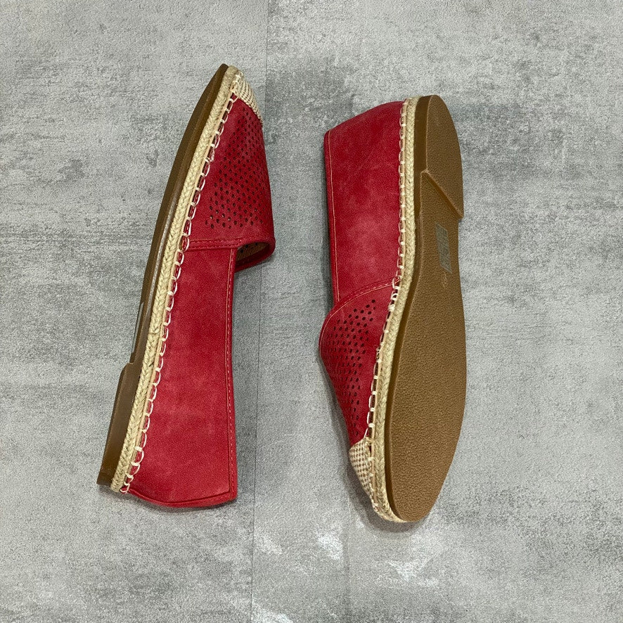 JOURNEE COLLECTION Red Rosela Espardille Flats SZ 8.5