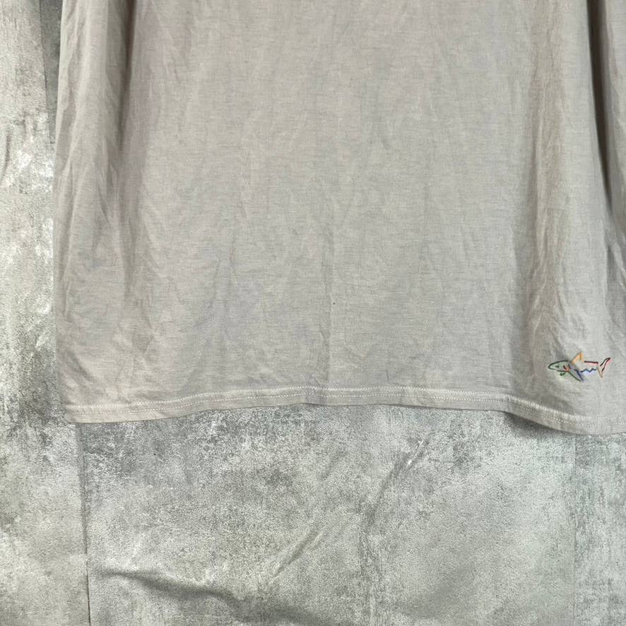GREG NORMAN Men's Grey Crewneck Shark Short-Sleeve T-Shirt SZ XL