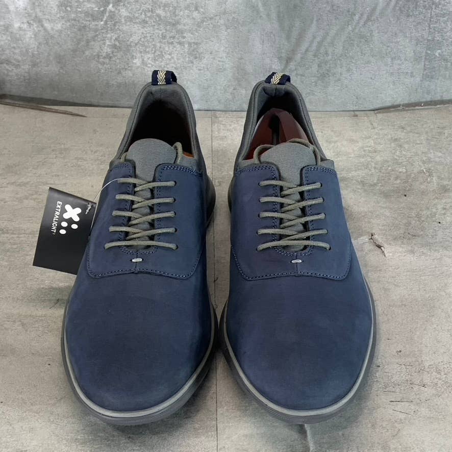 THOMAS & VINE Men's Navy Leather Hyde Tru Comfort Foam Lace-Up Sneakers SZ 10