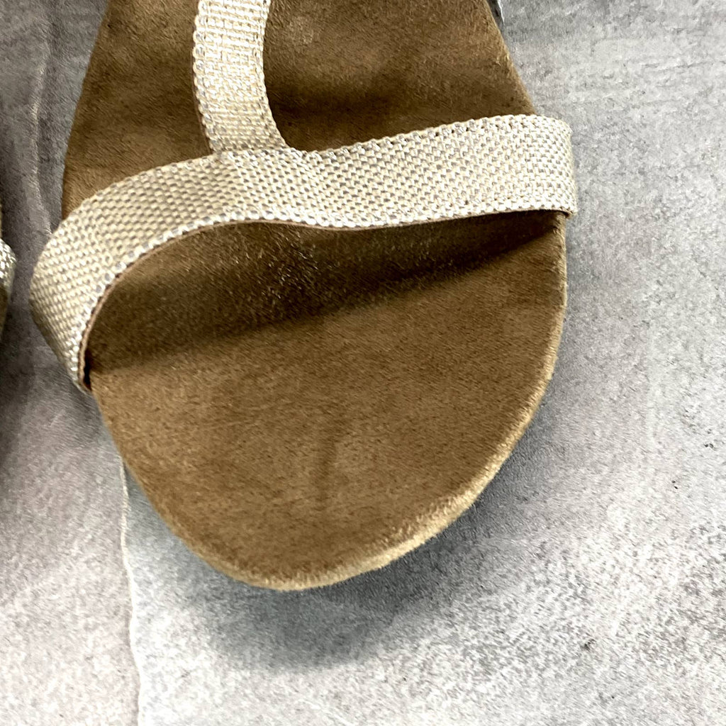 STYLE & CO Women’s Shine Canvas Mulan T-Strap Slingback Wedge Sandals SZ 9.5