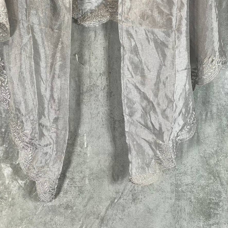 INC INTERNATIONAL CONCEPTS Women's Silver Crescent Scalloped Wrap SZ OS