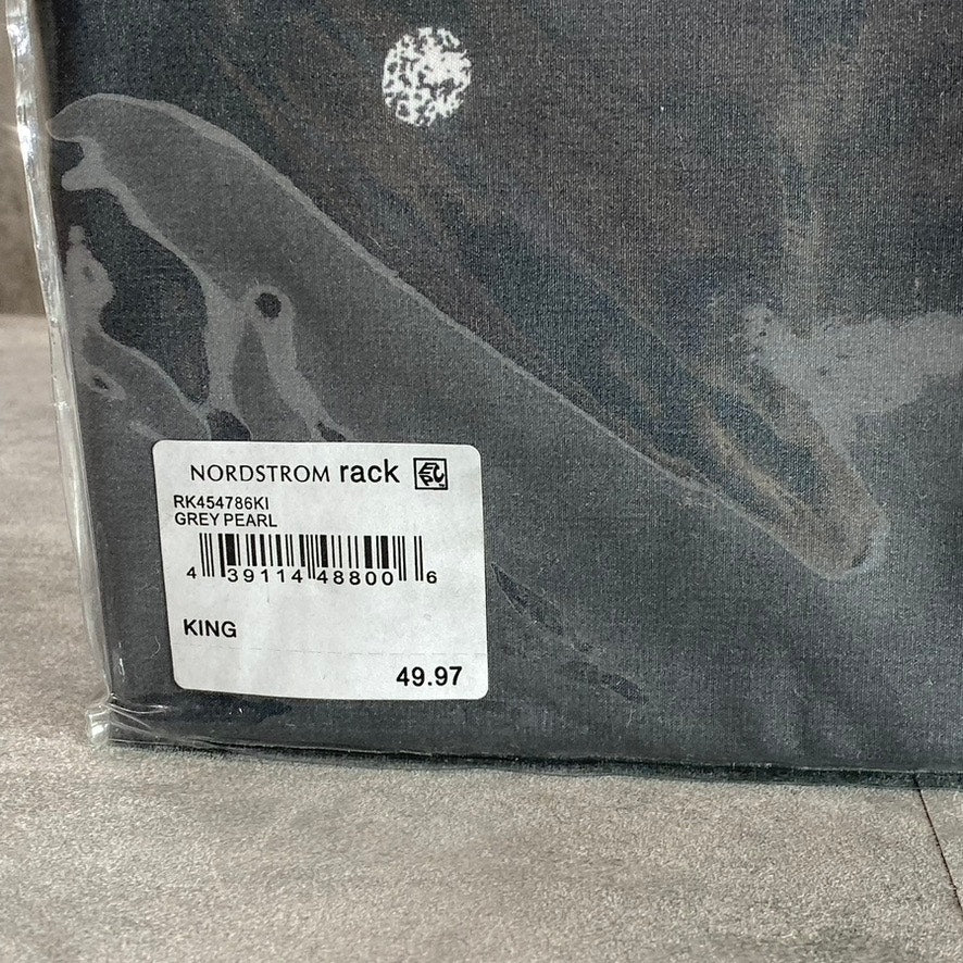 NORDSTROM RACK Gray Pearl Dot Print 4-Piece King Size Bed Sheet Set
