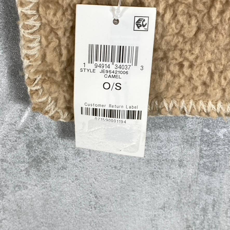 JENNI Women's Camel Solid Sherpa Scarf SZ OS