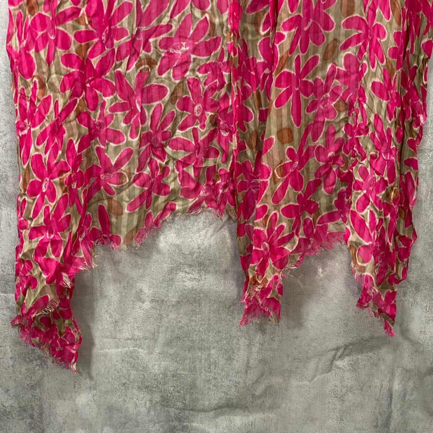 INC INTERNATIONAL CONCEPTS Pink Floral Print Wrap OS