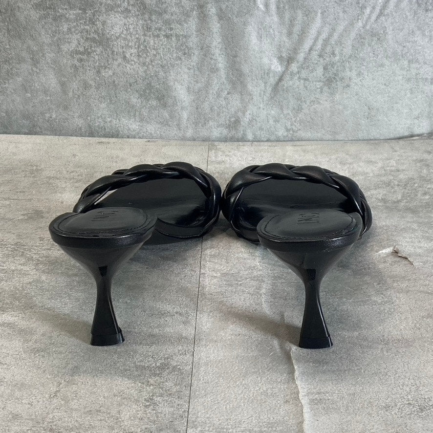 INC INTERNATIONAL CONCEPTS Women's Black Smooth Parker Woven Slide Sandals SZ 8