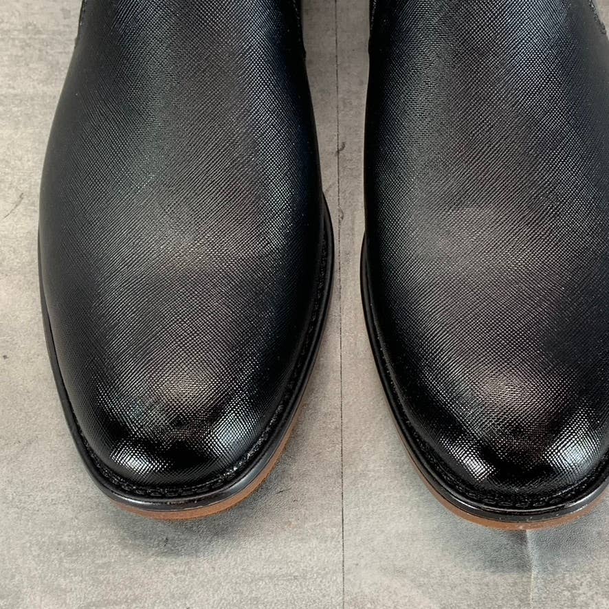 NEW YORK & COMPANY Men's Black Faux-Leather Rhino Pull-On Chelsea Boots SZ 8