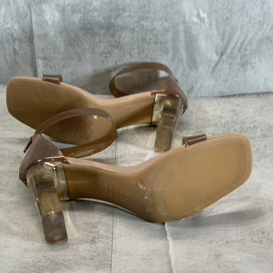 INC INTERNATIONAL CONCEPTS Women's Taupe Vinyl Makenna Two-Piece Sandals SZ 8.5