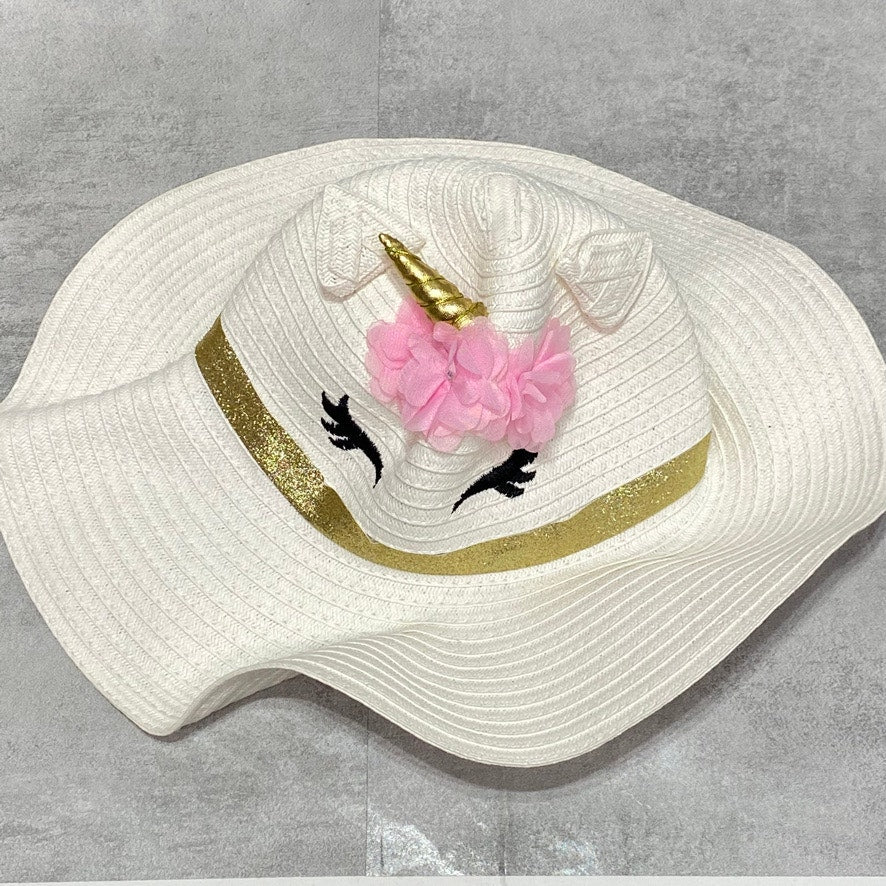 LIMTED TOO Girls Cream Unicorn Floppy Sun Hat OS