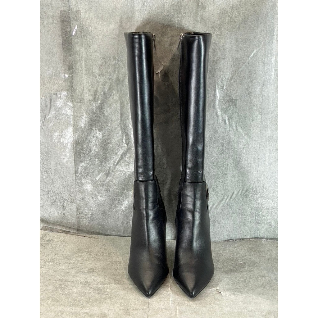 CALVIN KLEIN Women's Black Jeora Pointed-Toe Stiletto Tall Dress Boots SZ 7