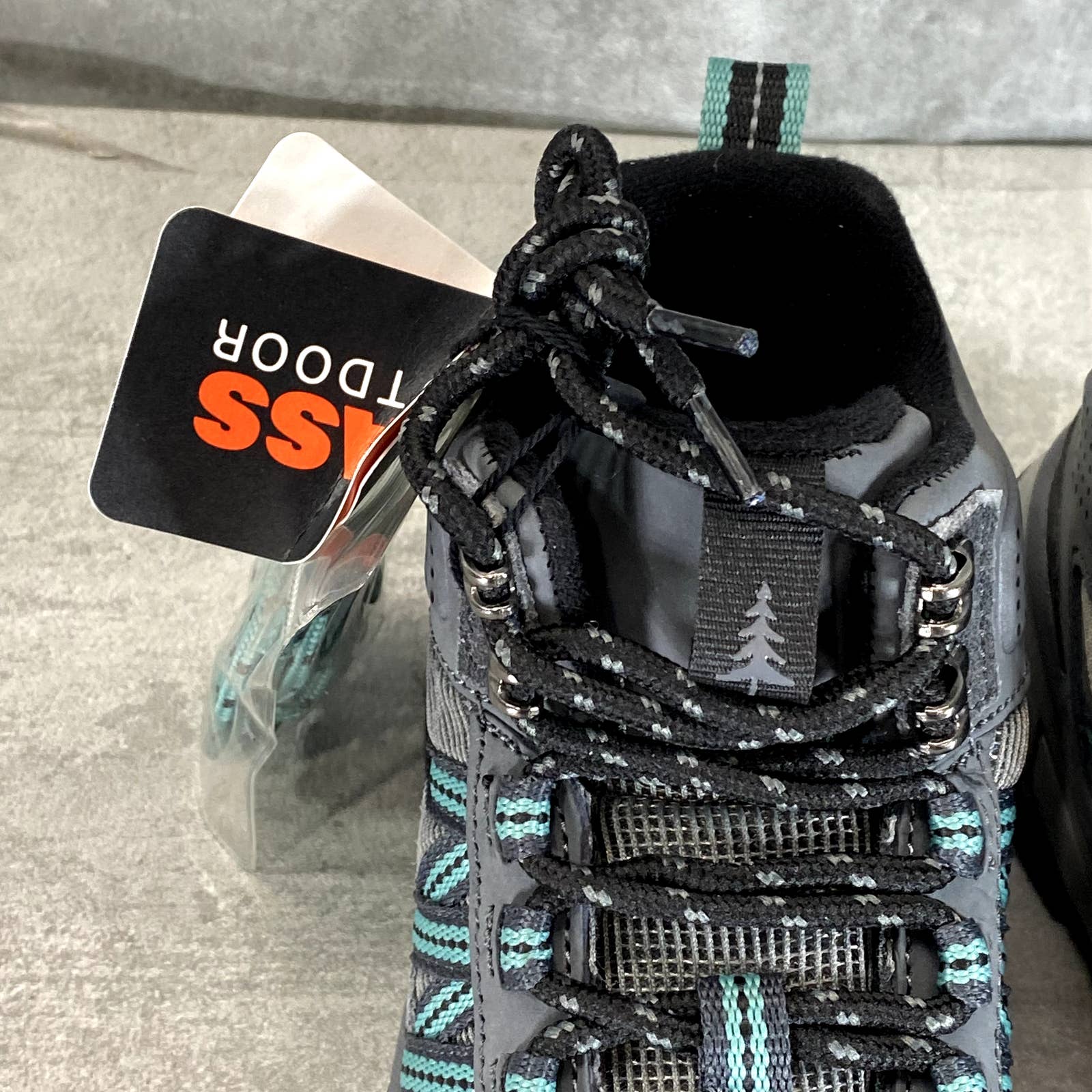 BASS OUTDOOR Women's Blue/Grey Peak Webbing Lace-Up Mid Hiker Boots SZ 5