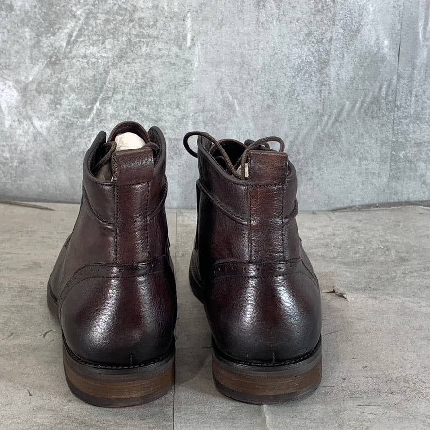 VINTAGE FOUNDRY CO. Men's Brown Leather Benjamin Lace-Up Ankle Boots SZ 8