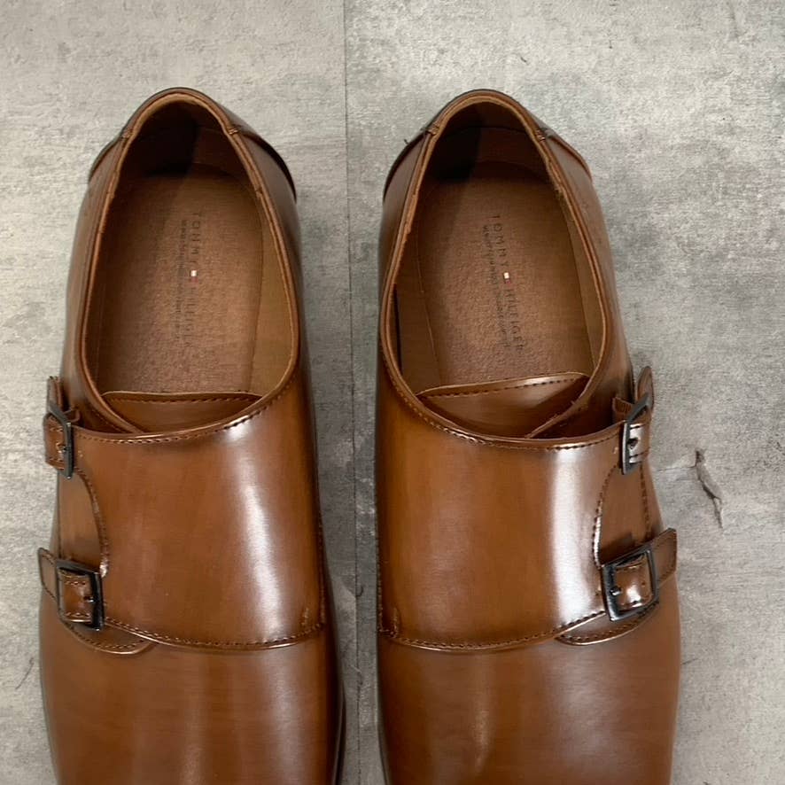 TOMMY HILFIGER Men's Medium Brown Summy Double Monk Strap Slip-On Loafers SZ 12