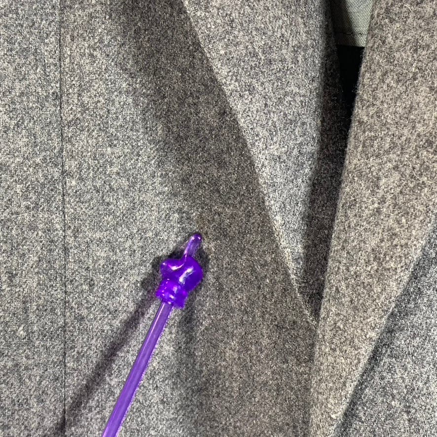 IMPERIAL BY HAGGAR Men's Heathered Gray One-Button Wool Sport Coat SZ 42L