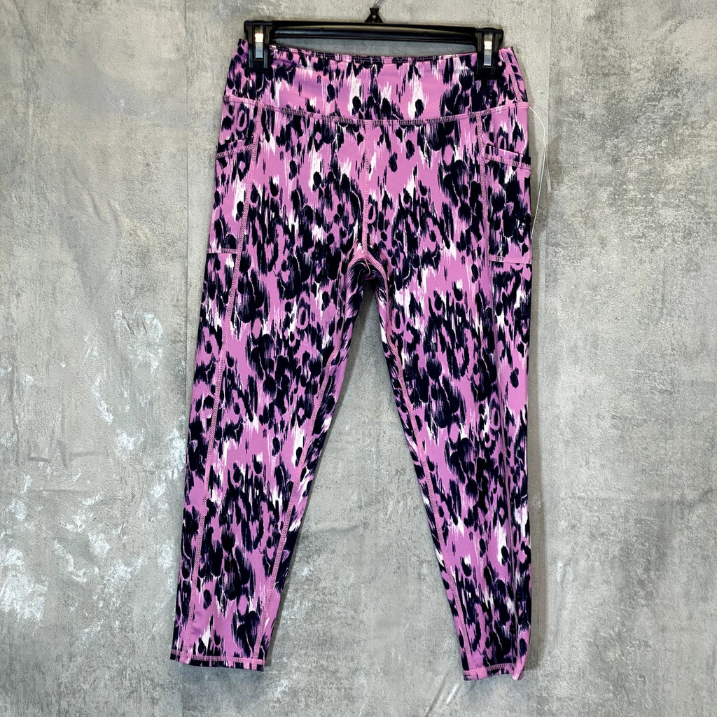 Z BY ZELLA Girl's Purple Opera Saker Print High-Rise Pull-On Cropped Leggings SZ XL