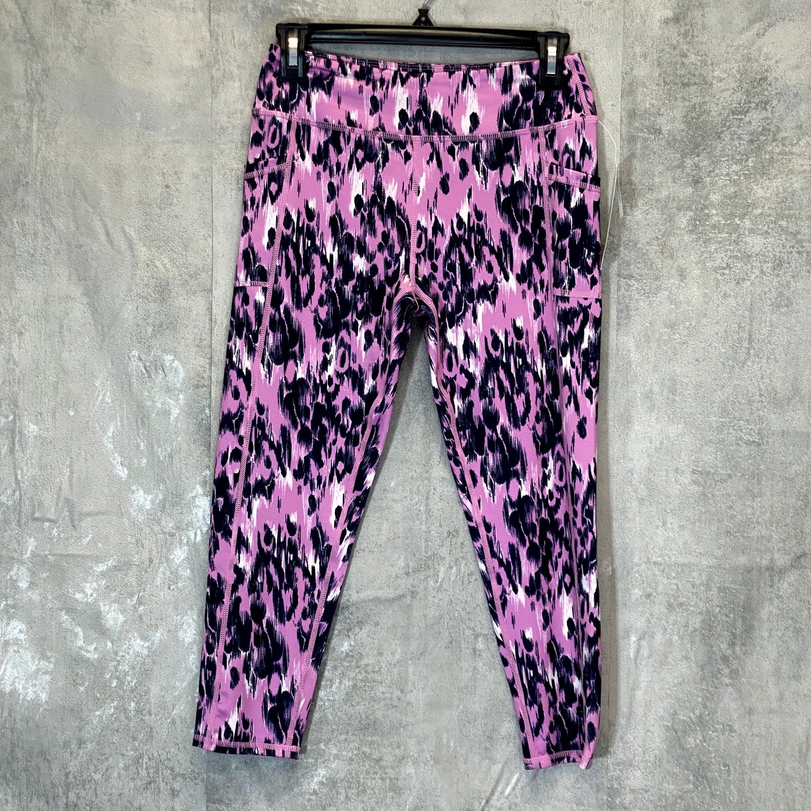 Z BY ZELLA Girl's Purple Opera Saker Print High-Rise Pull-On Cropped Leggings SZ XL