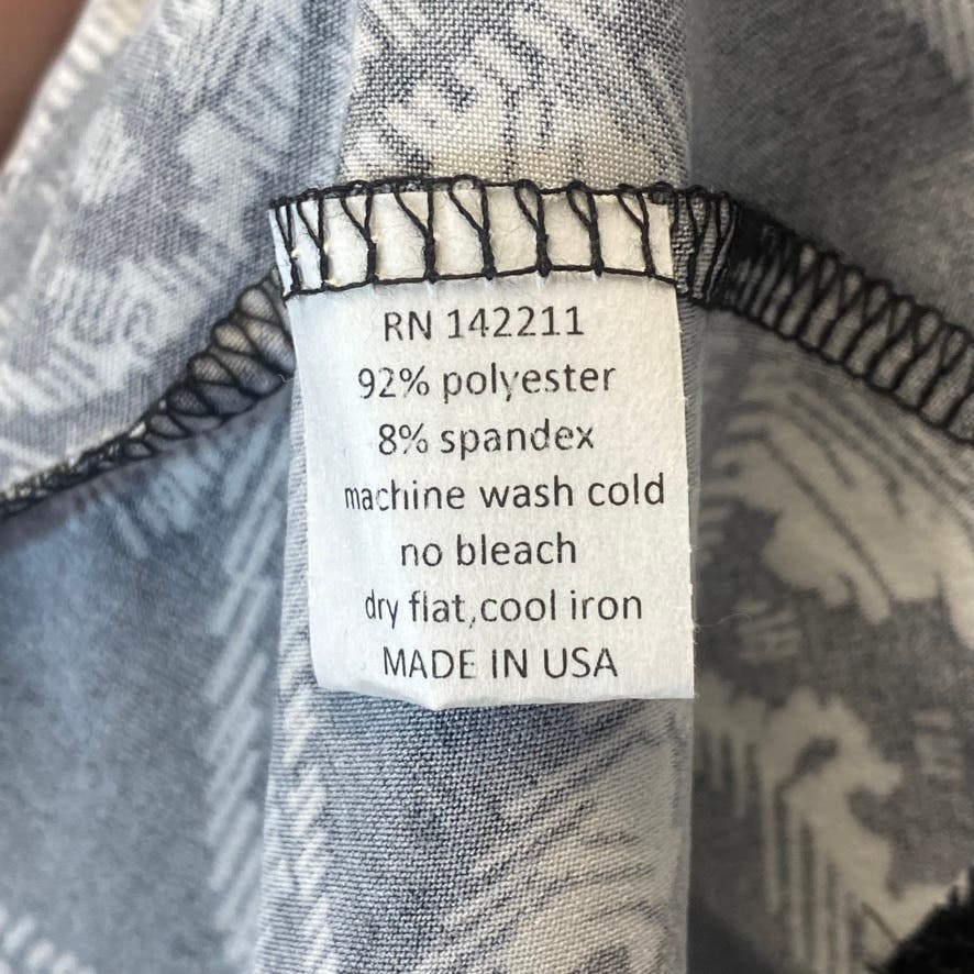 24/7 COMFORT APPAREL Women's Black Paisley Scoop Neck Long Sleeve Tunic Top SZ M