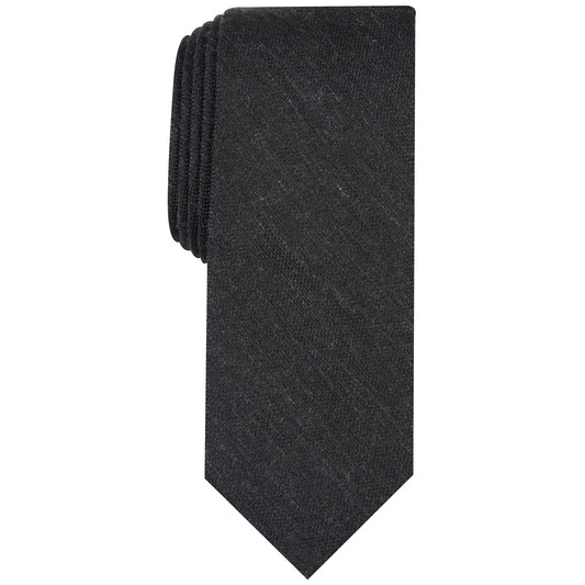 BAR III Solid Black Dunbar Slim Tie SZ OS