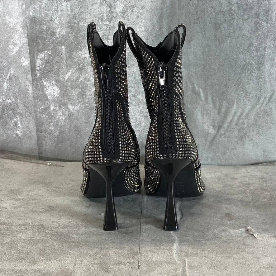 INC INTERNATIONAL Women's Black Oaklynne Rhinestone Pointed-Toe Booties SZ 7