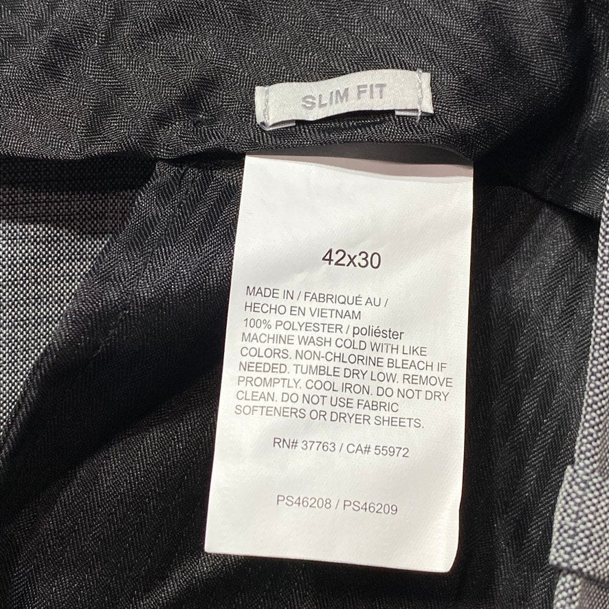 PERRY ELLIS Portfolio Gray Modern-Fit Performance Dress Pants SZ 42X30