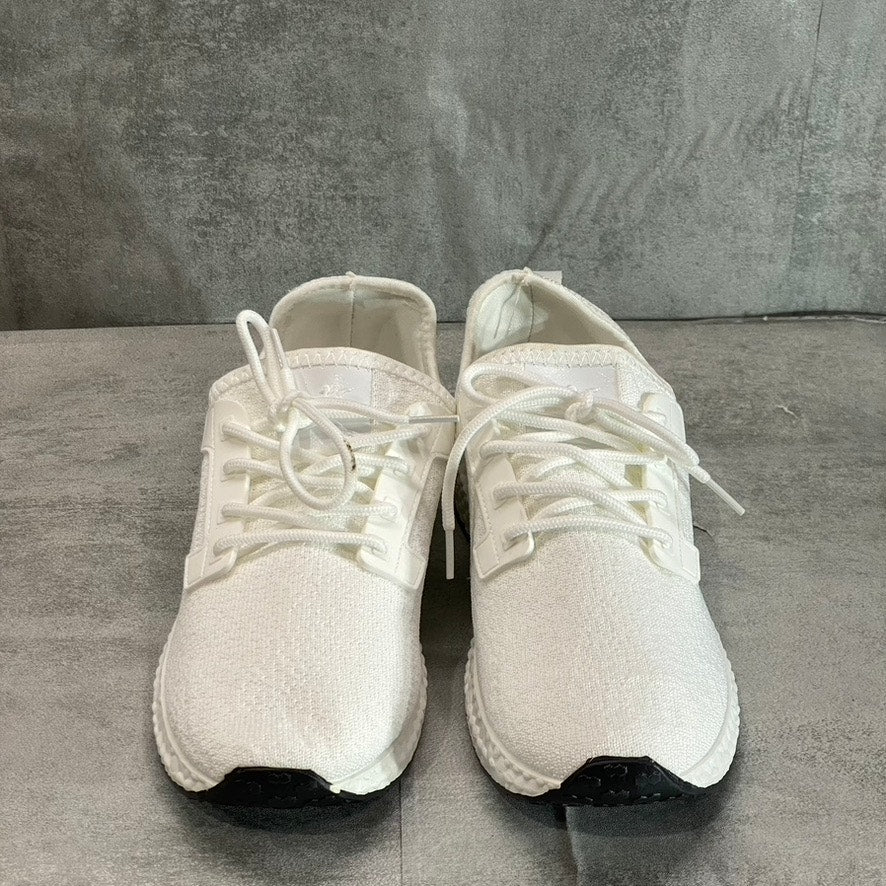 DANSKIN Women's White Knit Vibe Lace-Up Sneakers SZ 9