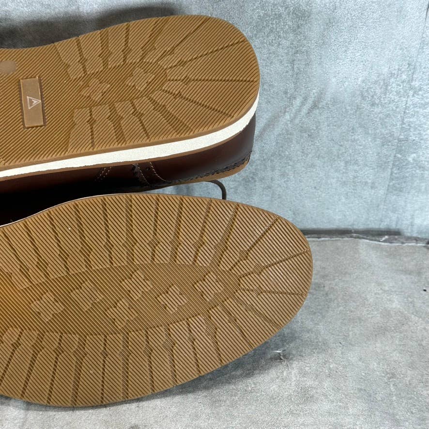 VANCE CO. Men's Brown Faux-Leather Griff Lace-Up Cap-Toe Derby SZ 13