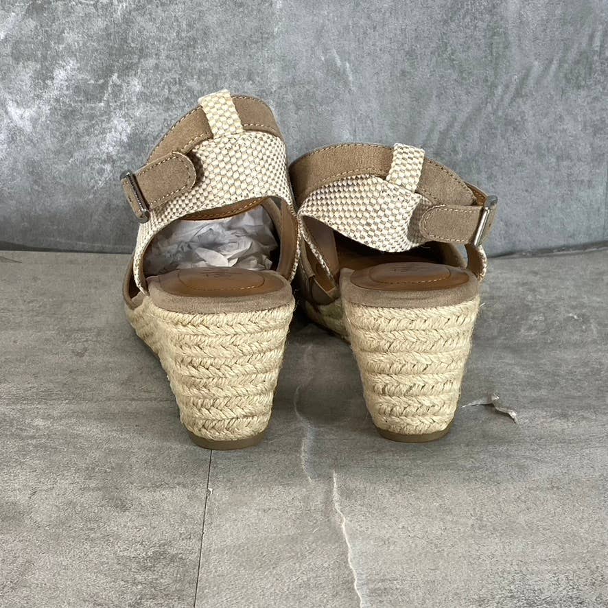 STYLE & CO Women's Light Taupe Mailena Closed-Toe Wedge Espadrille Sandal SZ10.5