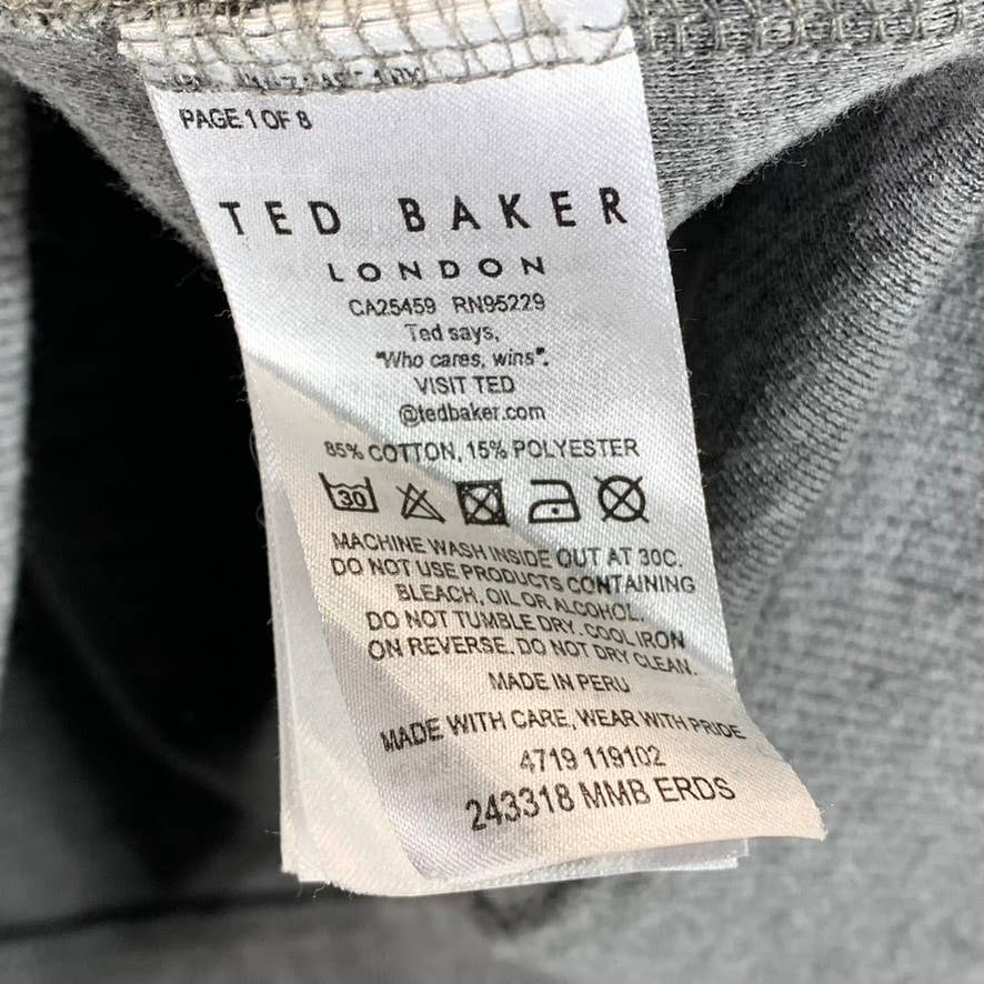 TED BAKER London Men's Grey Half-Zip Pullover Sweater SZ 2(S)
