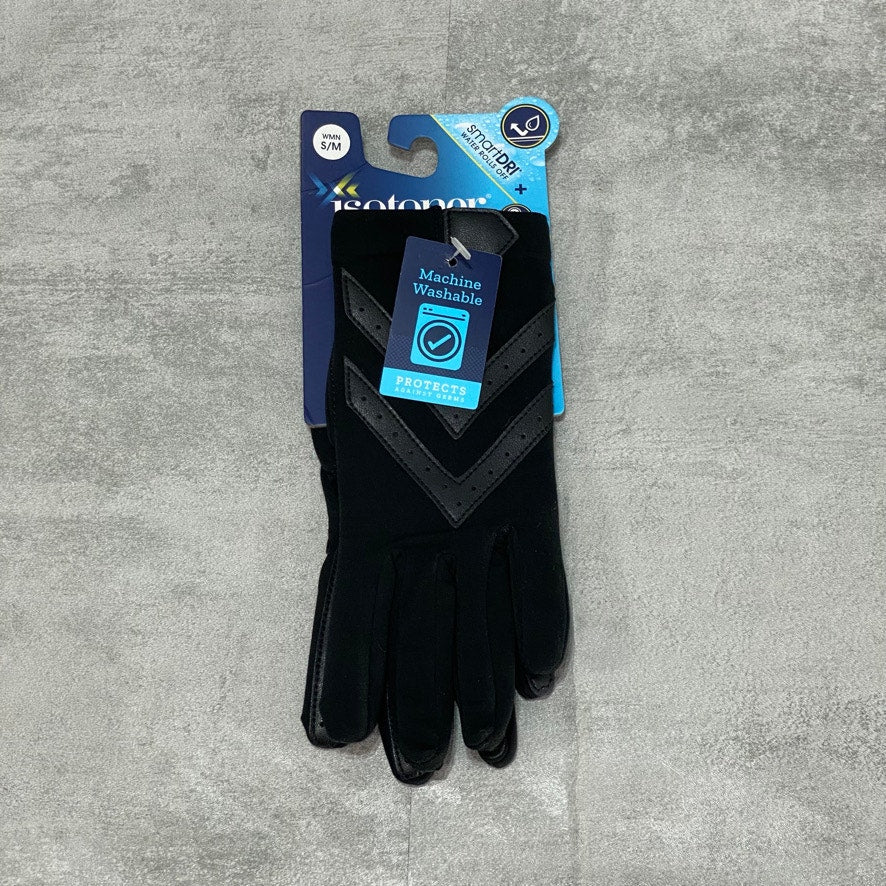 ISOTONER Signature Black SmartDRI Chevron Stretch Gloves SZ S/M