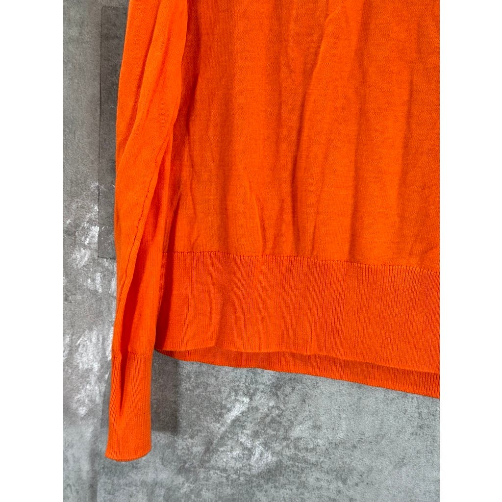 MASSIMO DUTTI Women's Orange Crewneck Long Sleeve Pullover Sweater SZ XS