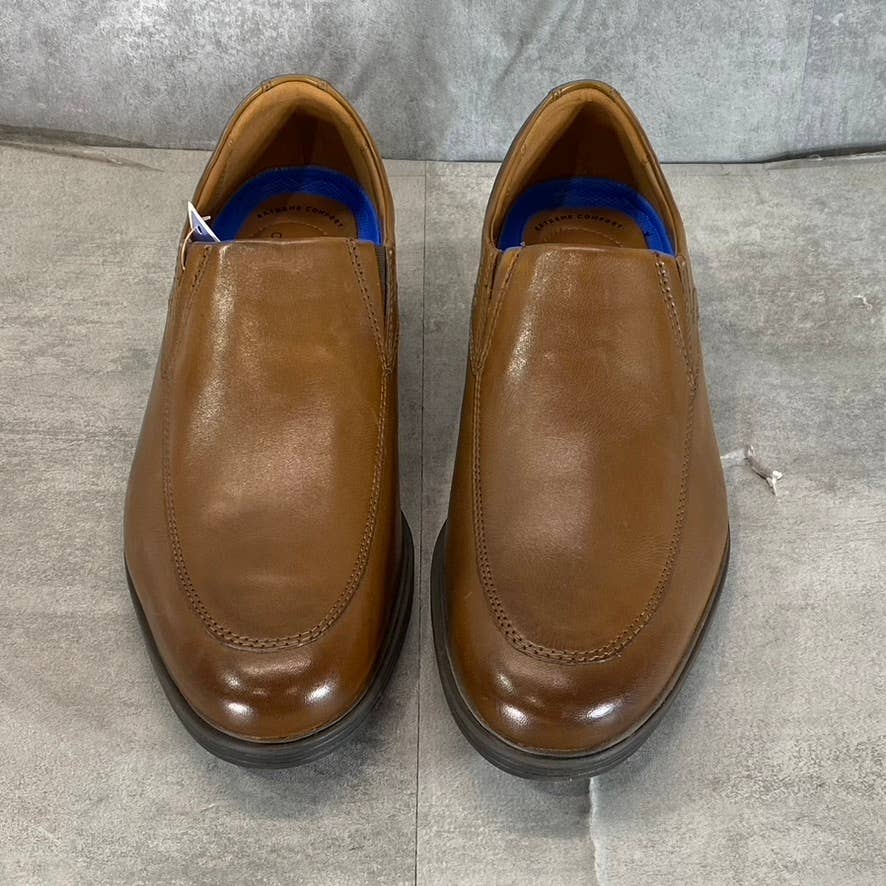 CLARKS Collection Men's Dark Tan Leather Whiddon Step Slip-On Loafers SZ 9.5