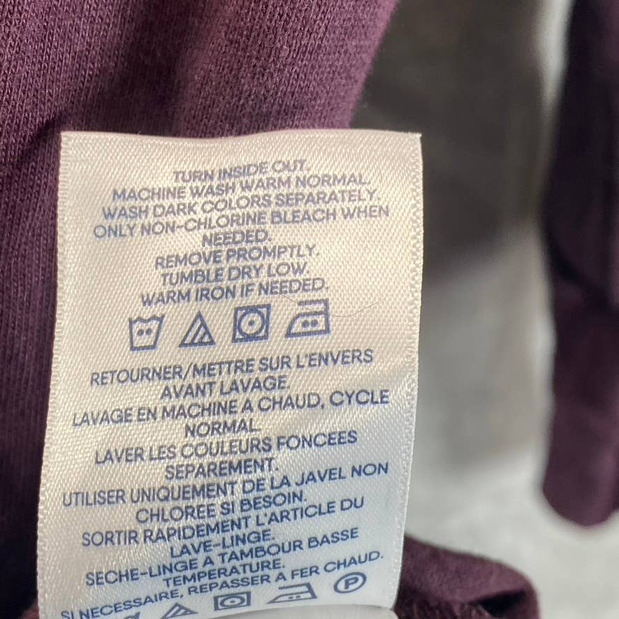 LANDS' END Men's Tall Burgundy Super-T Long-Sleeve Henley Shirt SZ M