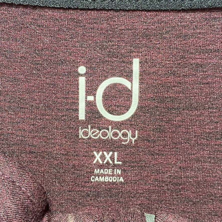 IDEOLOGY Burgundy Core Bonded Quarter-Zip Pullover SZ 2XL