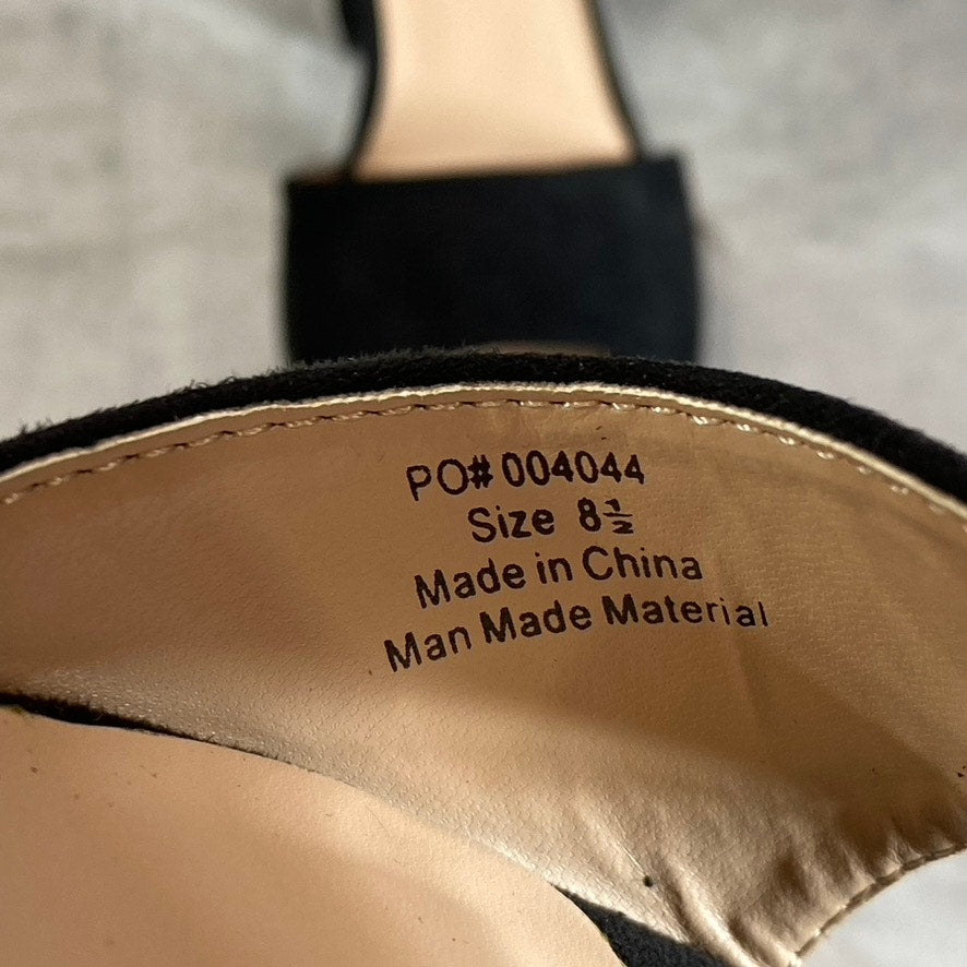 JOURNEE COLLECTION Women's Black Nairri Block Heel Ankle Strap Platform Pumps SZ 8.5