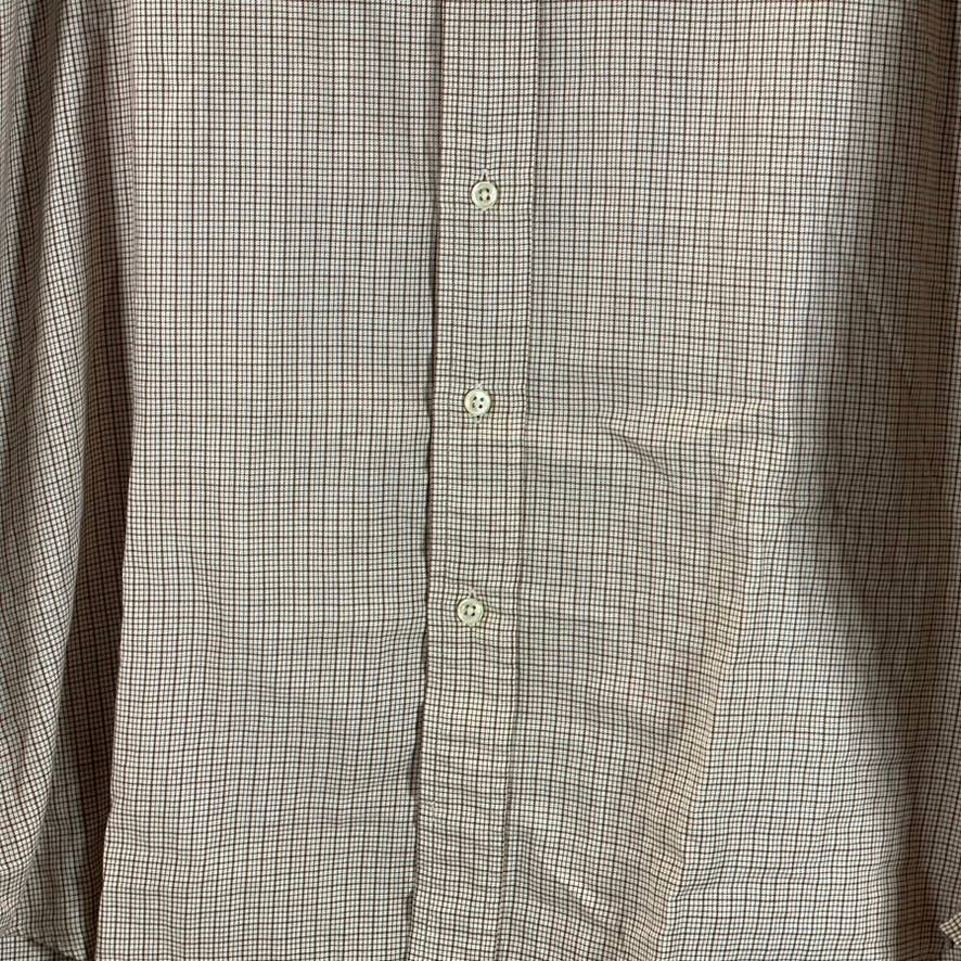 RALPH LAUREN Men's Tan Gingham Blake Classic-Fit Long-Sleeve Button-Up Shirt SZM