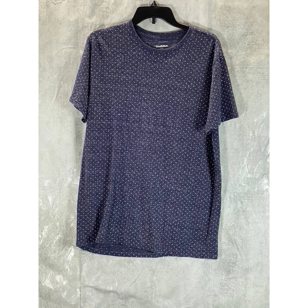 GOODFELLOW & CO Men's Blue Dot Printed Standard-Fit Crewneck T-Shirt SZ M