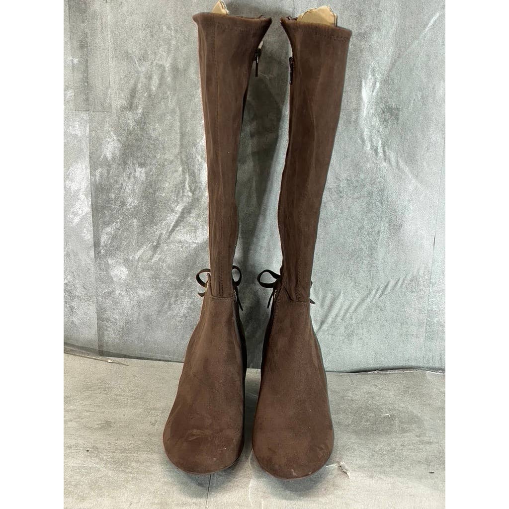 CHATRTER CLUB Women's Chocolate Jaccque Almond-Toe Block-Heel Tall Boots SZ 7