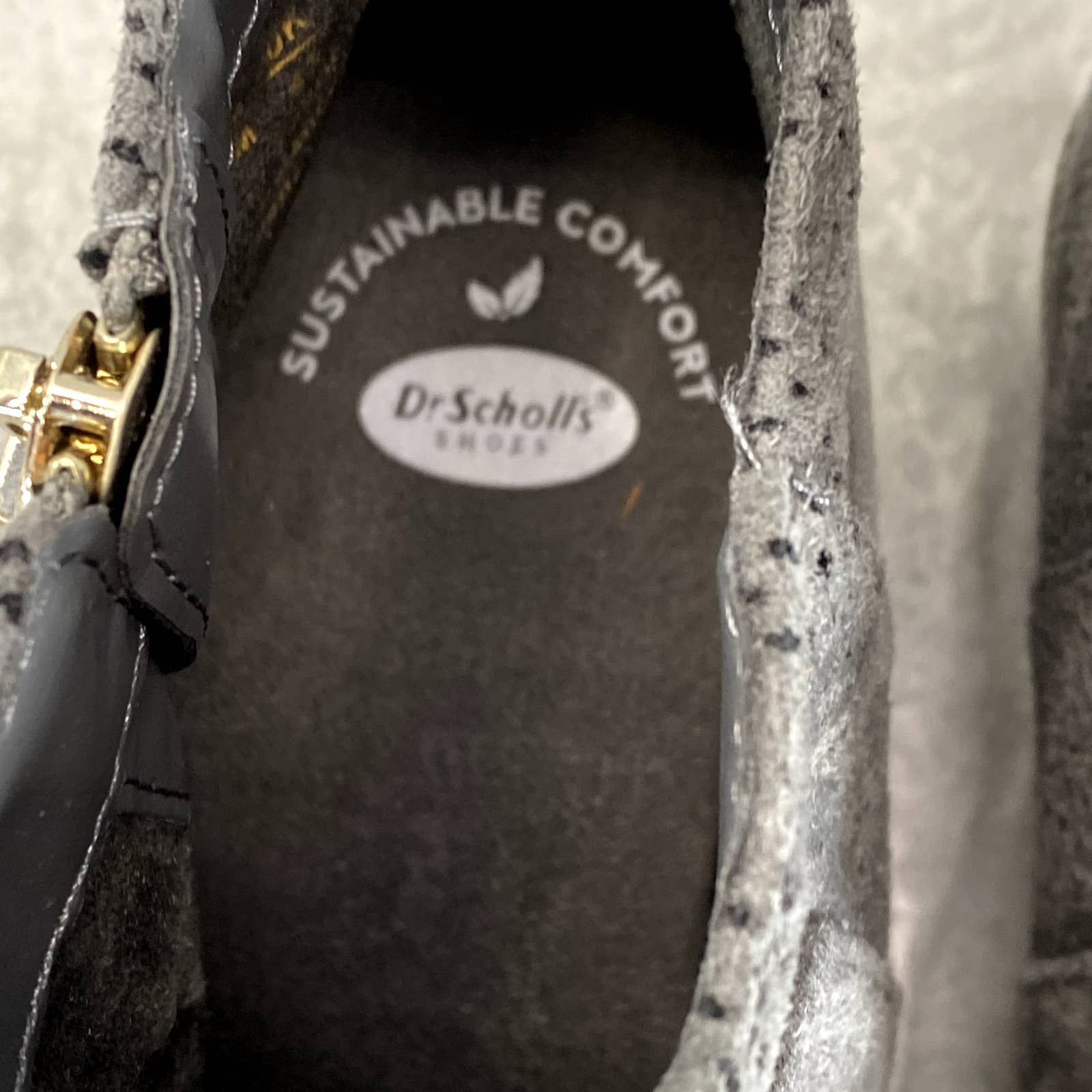 DR. SCHOLL'S Women's Dark Shadow Grey Brianna Perforated Block-Heel Booties SZ 7