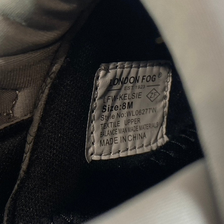 LONDON FOG Women's Black Kelsie Quilted Memory Foam Round-Toe Slip-On Sneakers