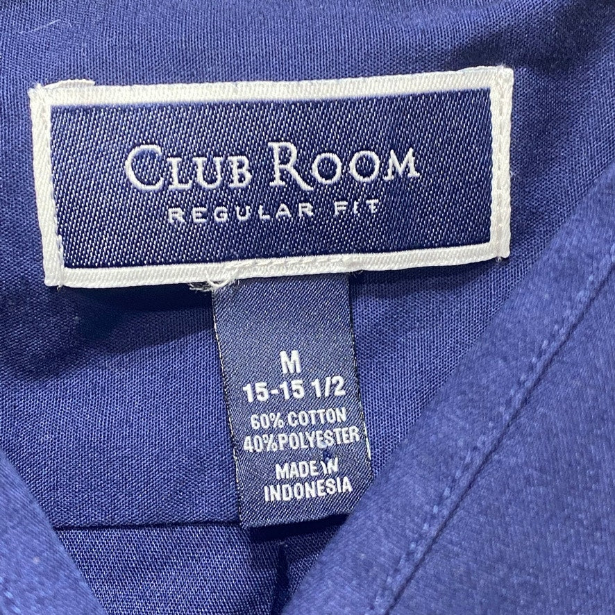 CLUB ROOM Navy Regular Fit Solid Dress Shirt SZ M