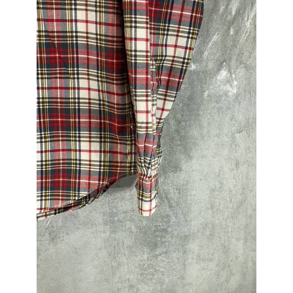 J.CREW Men's Red Plaid Slim Button-Up Long Sleeve Shirt SZ M