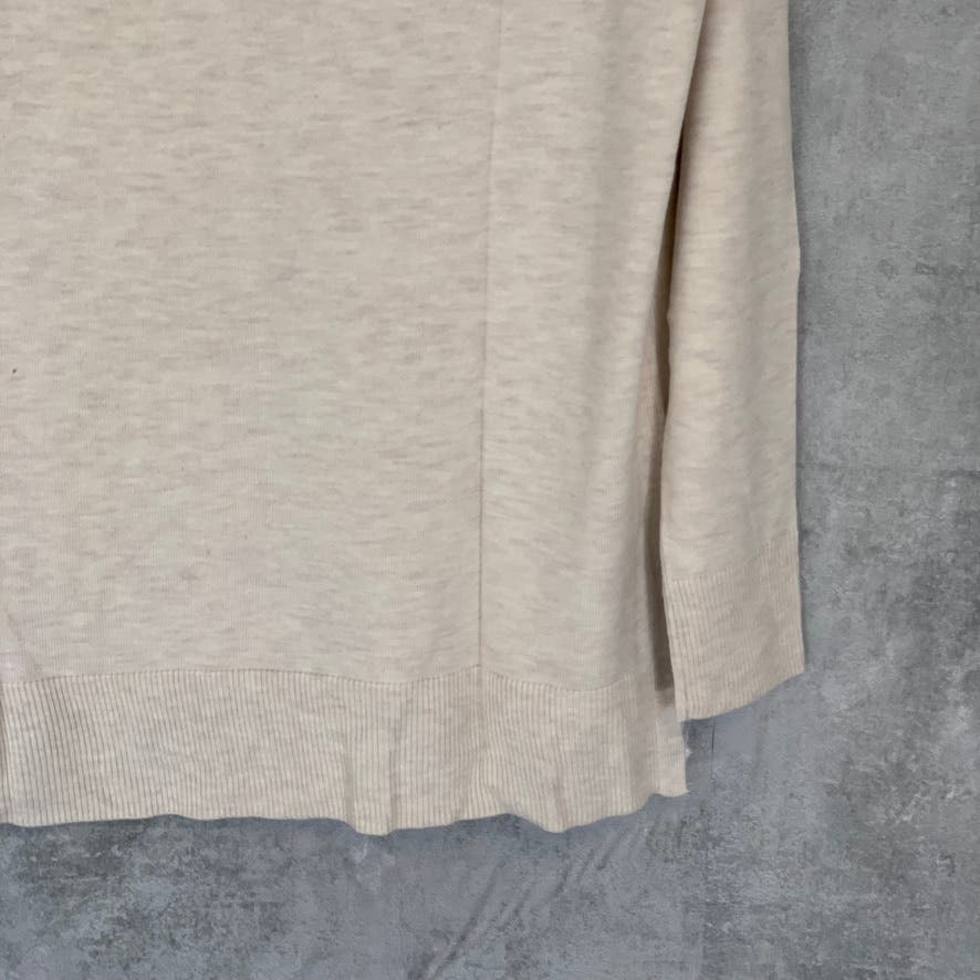 CHELSEA28 Beige Oatmeal Light Heather V-Neck Pullover Sweater SZ XXS