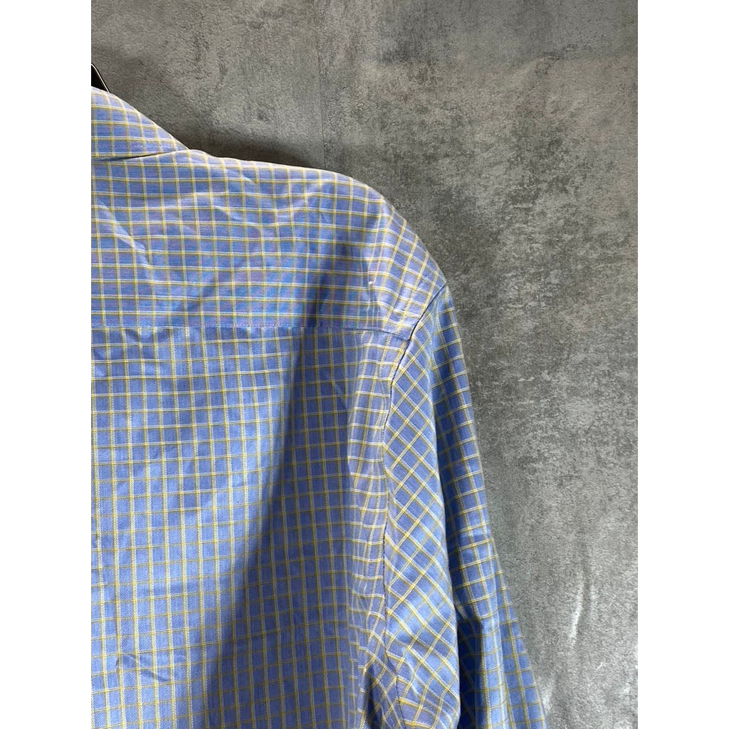 EGARA Men's Light Blue Slim-Fit Non-Iron Button-Up Long Sleeve Shirt SZ XL