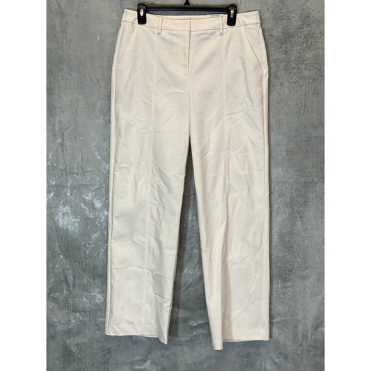 ALFANI Women's Oat Milk High-Rise Straight-Leg Trousers SZ 10