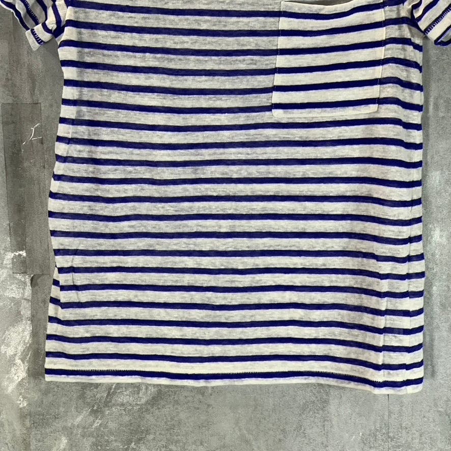 J.CREW Women's Blue Striped Crewneck Knit Short Sleeve T-Shirt SZ XS