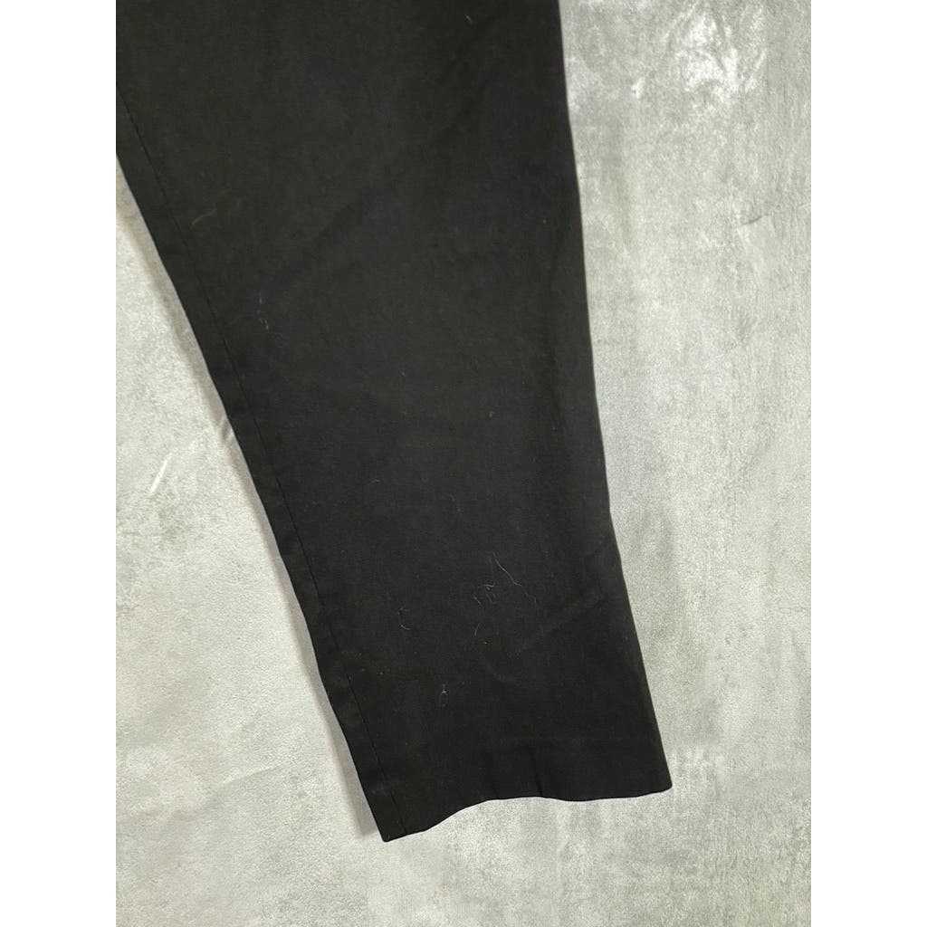 UNBRANDED Men's Black Solid Slim-Fit Flat-Front Pants SZ 36X30